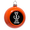 Orange Christmas tree ornament bauble 8cm