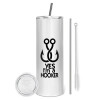 Tumbler stainless steel 600ml, with metal straw & cleaning brush