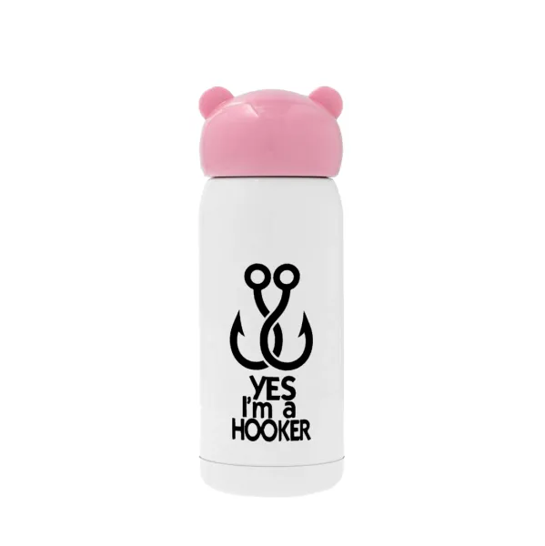 Yes i am Hooker — Ροζ ανοξείδωτο παγούρι θερμό (Stainless steel), 320ml