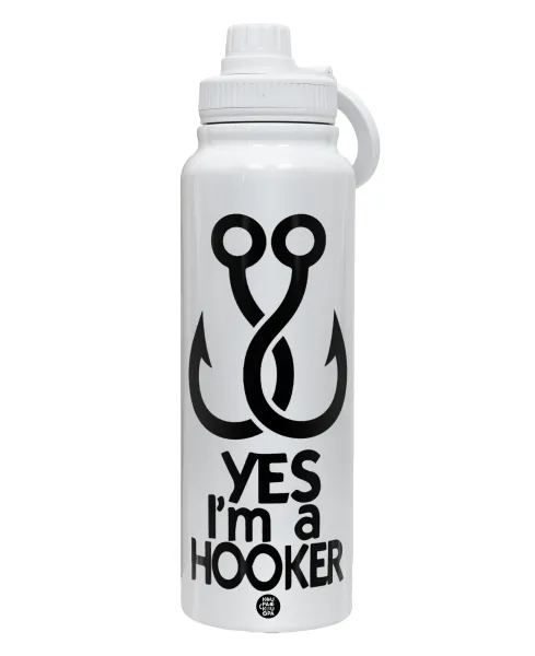 Yes i am Hooker — Θερμός 1L Ανοξείδωτο με Βάση Κινητού & Διπλά Τοιχώματα