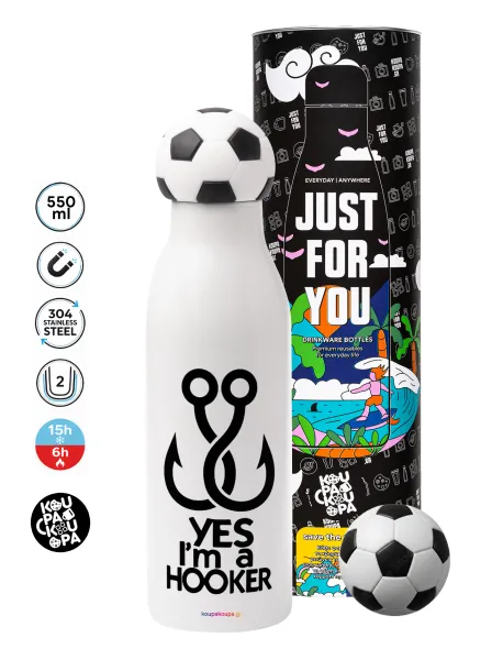 Yes i am Hooker — Soccer Metal mug thermos, double wall, 550ml