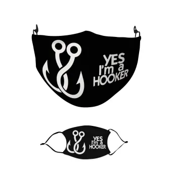 Yes i am Hooker, Μάσκα υφασμάτινη παιδική πολλαπλών στρώσεων με υποδοχή φίλτρου