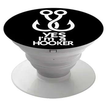 Yes i am Hooker, Phone Holders Stand  White Hand-held Mobile Phone Holder