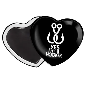 Yes i am Hooker, Μαγνητάκι καρδιά (57x52mm)