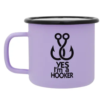 Yes i am Hooker, Κούπα Μεταλλική εμαγιέ ΜΑΤ Light Pastel Purple 360ml