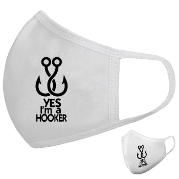 Yes i am Hooker, Μάσκα υφασμάτινη υψηλής άνεσης παιδική (Δώρο πλαστική θήκη)