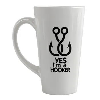 Yes i am Hooker, Κούπα κωνική Latte Μεγάλη, κεραμική, 450ml