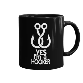 Yes i am Hooker, Κούπα Μαύρη, κεραμική, 330ml