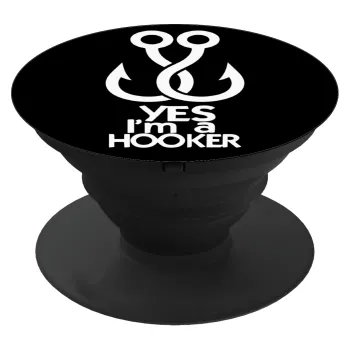 Yes i am Hooker, Phone Holders Stand  Μαύρο Βάση Στήριξης Κινητού στο Χέρι