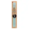 Easter Set, wooden keychain & aromatic flat Easter candle (30cm) (TURQUOISE)
