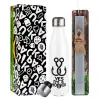 Easter candle, metallic white thermos bottle (500ml) & aromatic flat candle (30cm) (GRAY)