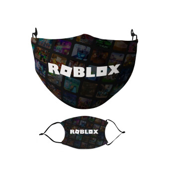 Roblox dark, Μάσκα υφασμάτινη Ενηλίκων πολλαπλών στρώσεων με υποδοχή φίλτρου