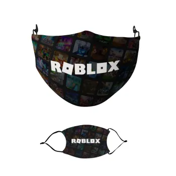 Roblox dark, Μάσκα υφασμάτινη παιδική πολλαπλών στρώσεων με υποδοχή φίλτρου