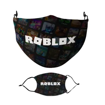 Roblox dark, Μάσκα υφασμάτινη Ενηλίκων πολλαπλών στρώσεων με υποδοχή φίλτρου