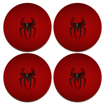 Άνθρωπος αράχνη, ΣΕΤ x4 Σουβέρ ξύλινα στρογγυλά plywood (9cm)