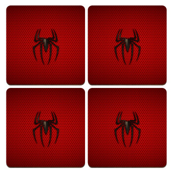 Άνθρωπος αράχνη, ΣΕΤ x4 Σουβέρ ξύλινα τετράγωνα plywood (9cm)