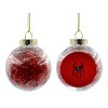 Transparent Christmas tree ball ornament with red filling 8cm