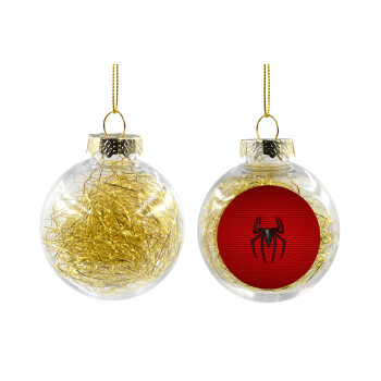 Άνθρωπος αράχνη, Χριστουγεννιάτικη μπάλα δένδρου διάφανη με χρυσό γέμισμα 8cm