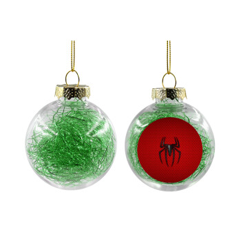 Άνθρωπος αράχνη, Χριστουγεννιάτικη μπάλα δένδρου διάφανη με πράσινο γέμισμα 8cm