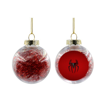 Άνθρωπος αράχνη, Χριστουγεννιάτικη μπάλα δένδρου διάφανη με κόκκινο γέμισμα 8cm