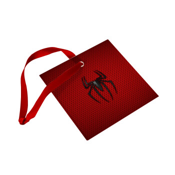 Άνθρωπος αράχνη, Χριστουγεννιάτικο στολίδι γυάλινο τετράγωνο 9x9cm