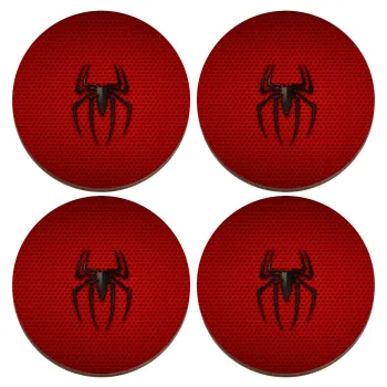 Άνθρωπος αράχνη, ΣΕΤ x4 Σουβέρ ξύλινα στρογγυλά plywood (9cm)