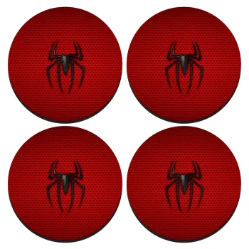 Άνθρωπος αράχνη, SET of 4 round wooden coasters (9cm)