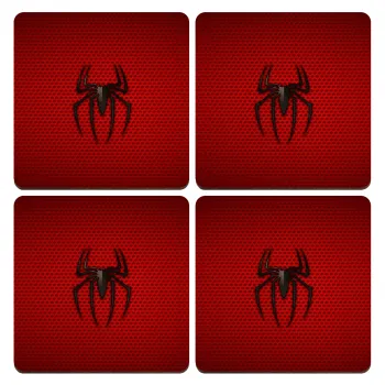 Άνθρωπος αράχνη, ΣΕΤ x4 Σουβέρ ξύλινα τετράγωνα plywood (9cm)