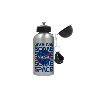 NASA give me some space, Metallic water jug, Silver, aluminum 500ml