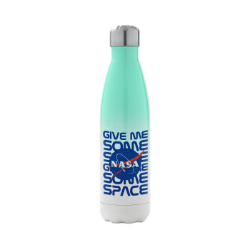 NASA give me some space, Μεταλλικό παγούρι θερμός Πράσινο/Λευκό (Stainless steel), διπλού τοιχώματος, 500ml