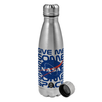 NASA give me some space, Metallic water bottle, stainless steel, 750ml