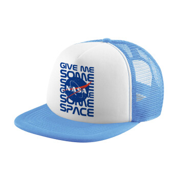 NASA give me some space, Καπέλο Soft Trucker με Δίχτυ Γαλάζιο/Λευκό