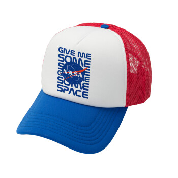 NASA give me some space, Καπέλο Soft Trucker με Δίχτυ Red/Blue/White 