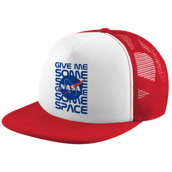 NASA give me some space, Καπέλο Soft Trucker με Δίχτυ Red/White 