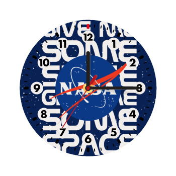 NASA give me some space, Wooden wall clock (20cm)
