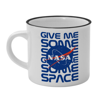 NASA give me some space, Κούπα κεραμική vintage Λευκή/Μαύρη 230ml