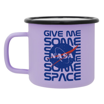 NASA give me some space, Κούπα Μεταλλική εμαγιέ ΜΑΤ Light Pastel Purple 360ml