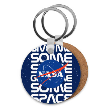 NASA give me some space, Μπρελόκ Ξύλινο στρογγυλό MDF Φ5cm