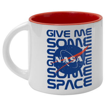 NASA give me some space, Κούπα κεραμική 400ml Λευκή/Κόκκινη