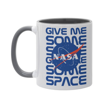 NASA give me some space, Mug colored grey, ceramic, 330ml