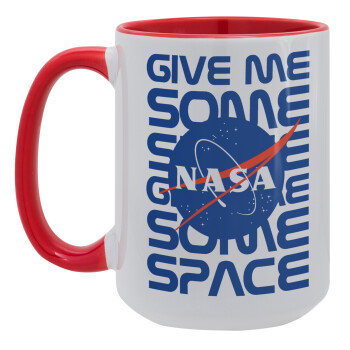 NASA give me some space, Κούπα Mega 15oz, κεραμική Κόκκινη, 450ml