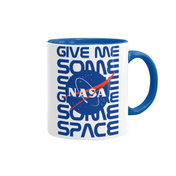 NASA give me some space, Mug colored blue, ceramic, 330ml