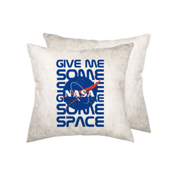 NASA give me some space, Μαξιλάρι καναπέ Δερματίνη Γκρι 40x40cm με γέμισμα