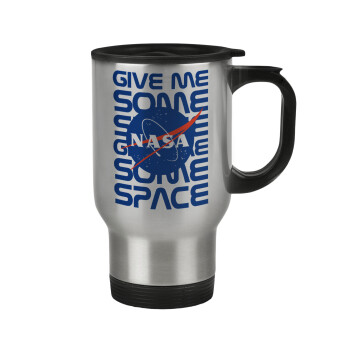 NASA give me some space, Stainless steel travel mug with lid, double wall 450ml