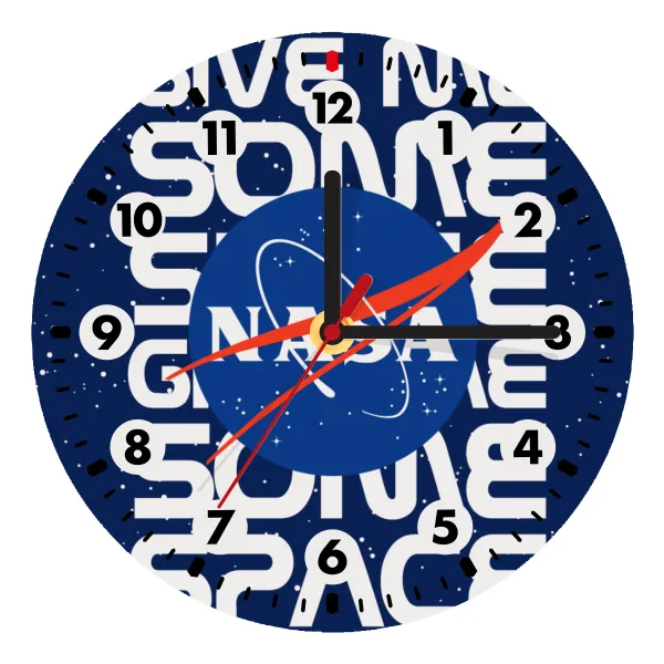 NASA give me some space — Ρολόι τοίχου ξύλινο (20cm)
