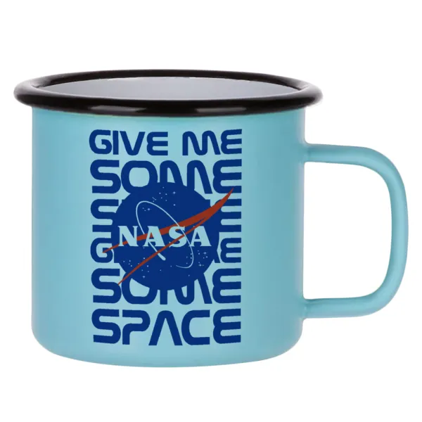 NASA give me some space — Κούπα Μεταλλική εμαγιέ ΜΑΤ σιέλ 360ml