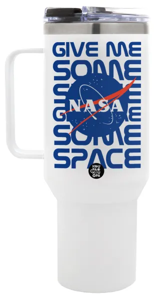 NASA give me some space — Mega Tumbler με καπάκι, διπλού τοιχώματος (θερμό) 1,2L