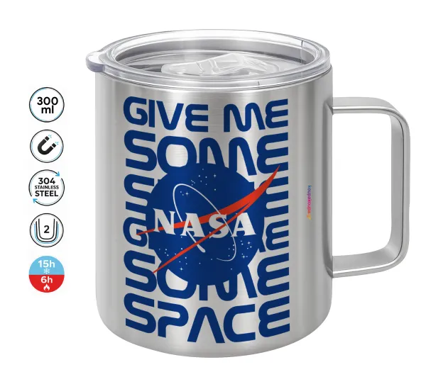 NASA give me some space — Κούπα Ανοξείδωτη διπλού τοιχώματος 300ml με καπάκι διατήρησης θερμοκρασίας
