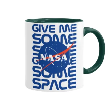 NASA give me some space, Mug colored green, ceramic, 330ml