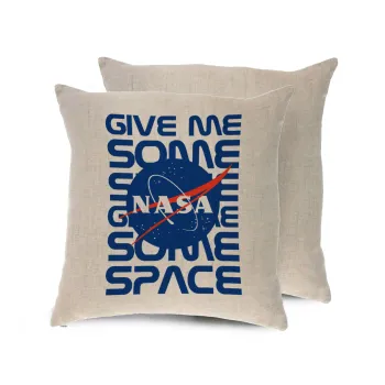 NASA give me some space, Μαξιλάρι καναπέ ΛΙΝΟ 40x40cm περιέχεται το  γέμισμα